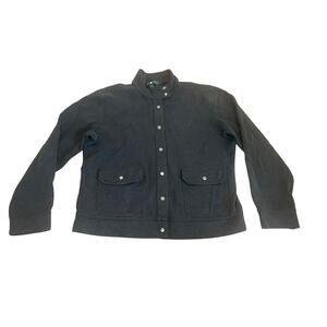 Vintage Lauren Ralph Lauren Women’s Petite Shacket Bomber Snap Dark Gray Size LG